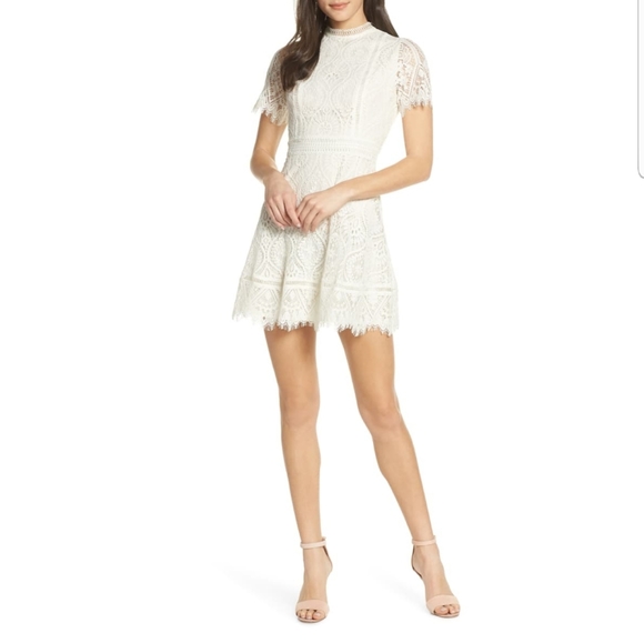 BB Dakota Short Sleeve Lace FitFlare dress - Picture 2 of 11